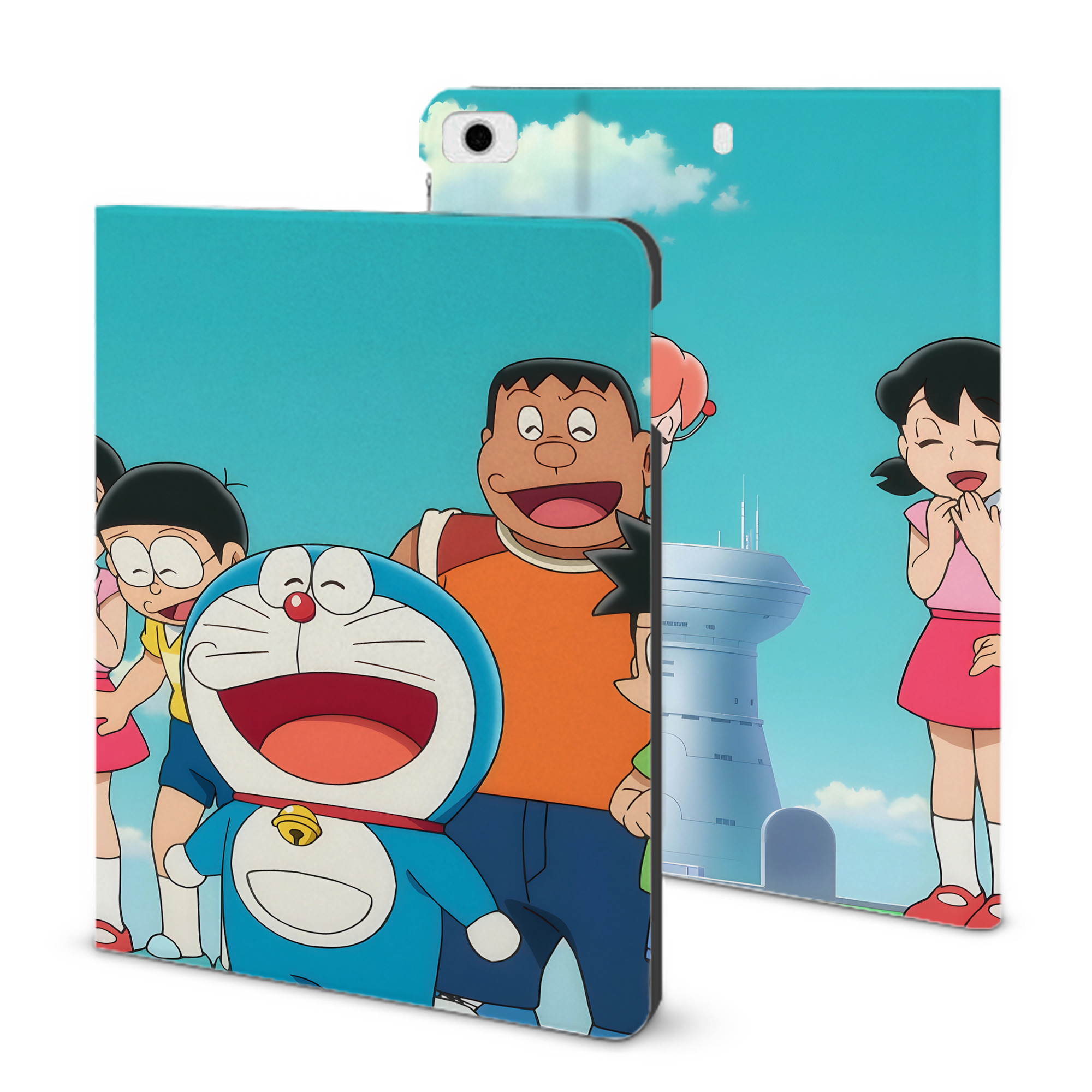 （画像用） ドラえもん Doraemon IPad ケース ブック型 PUレザー TPU 耐衝撃 軽量 薄型 ペン収納なし 全面保護 IPad 各モデル対応